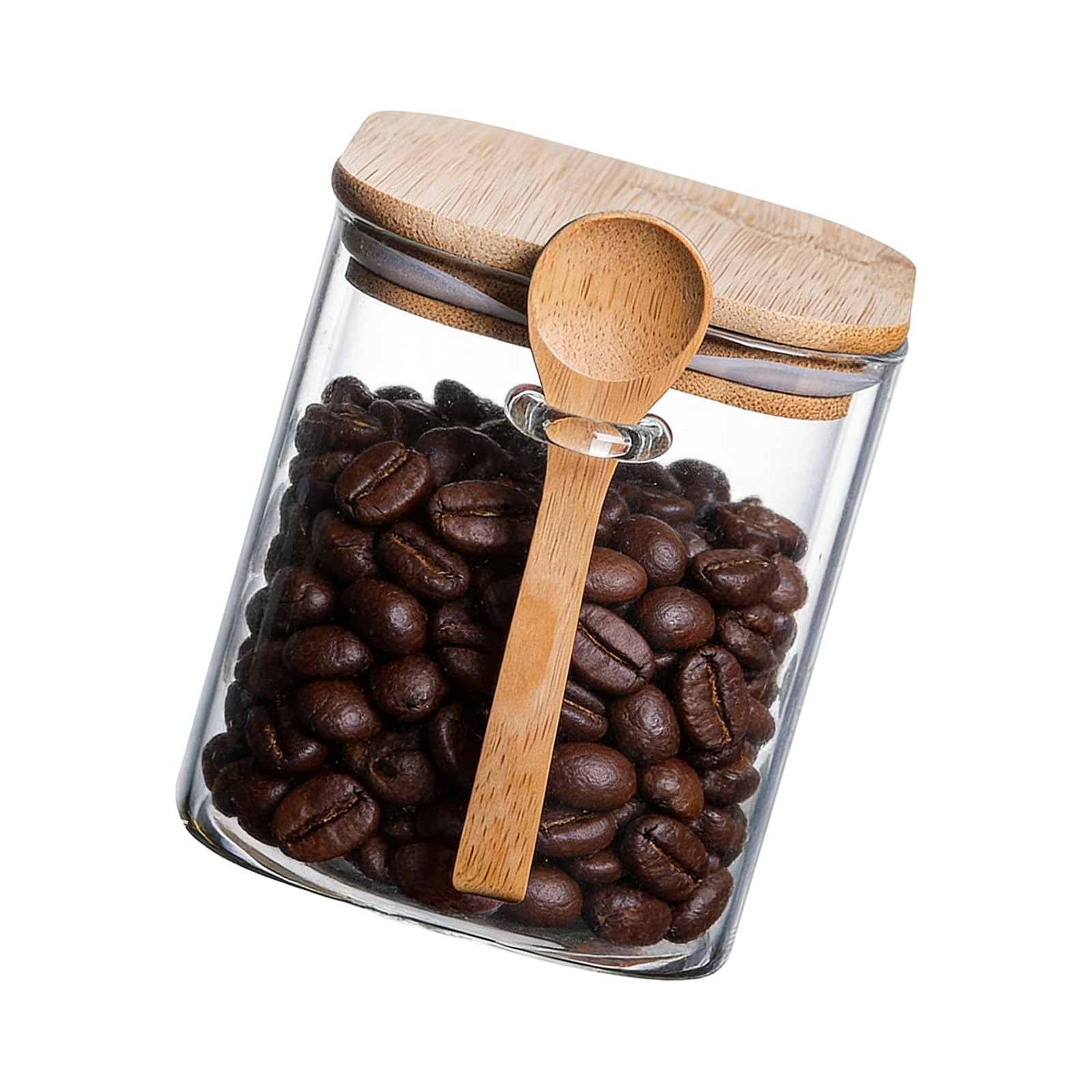 GTYLF Airtights Sealed Storage Jar for Coffee and Dry Goods Featuring Acrylic Body and Wood Lid Transparent Acrylic Food Containers