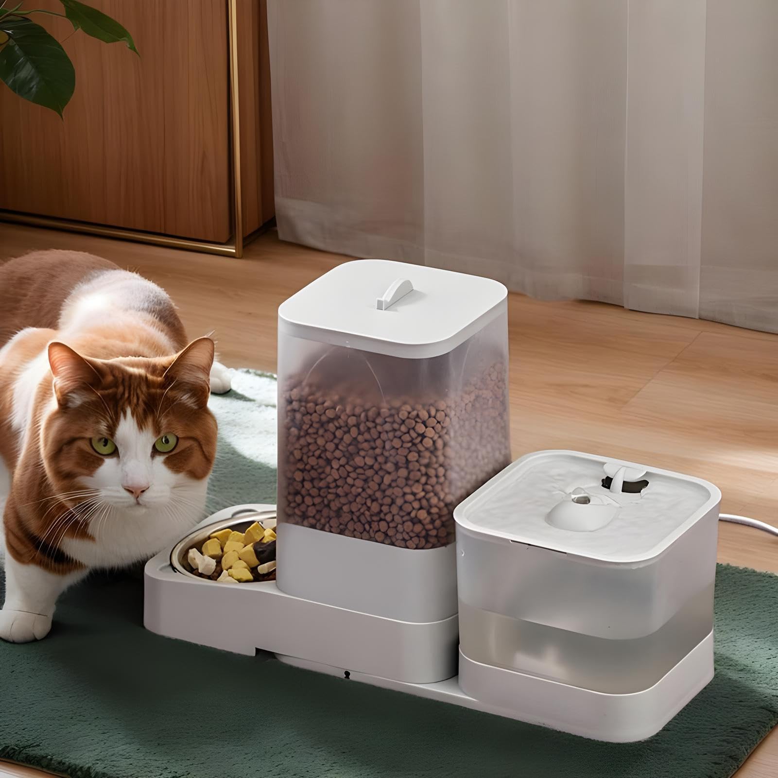 Distributeur Automatique Croquettes Chat Bol-Abreuvoir Grande Capacité | Mangeoire-Abreuvoir Automatique pour Chien Abreuvoir Accessoires Alimentation Chat Chiot Petite Race Grande