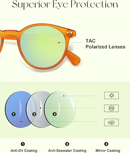 Miniatura 4 de SOJOS TR90 Polarized Small Round Sunglasses for Women Men Vintage Style UV400 Lens SJTR2113