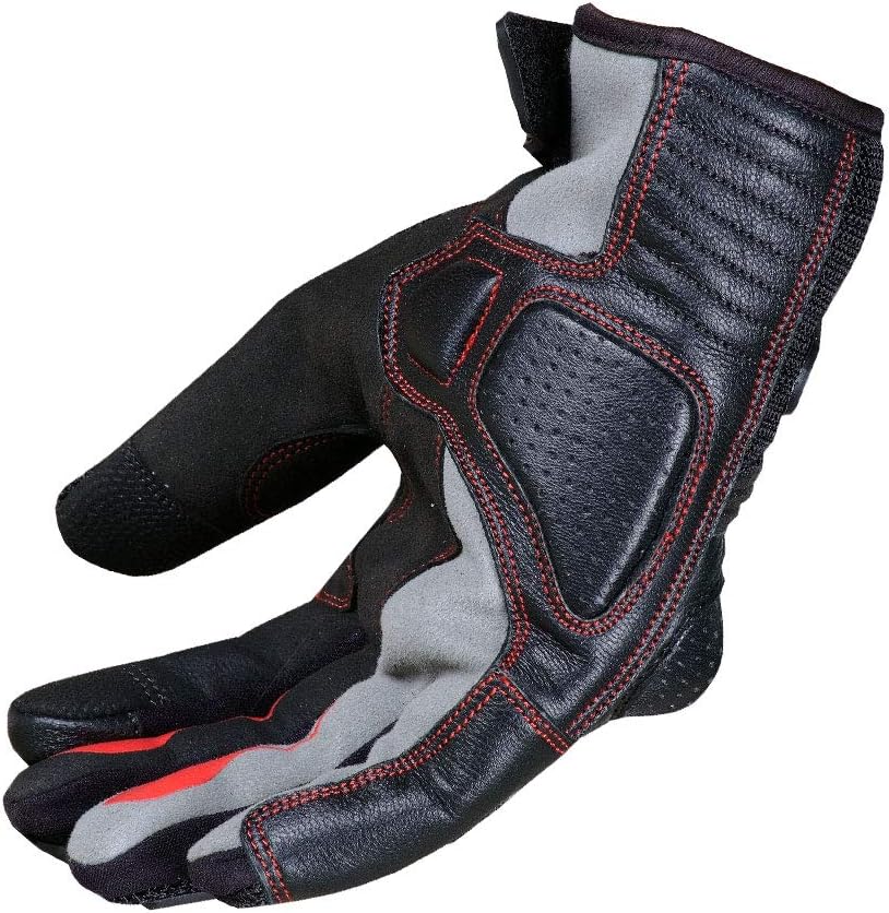 AirTrek Motorcycle Gloves Men Premium Leather Touchscreen Cruising Street Riding Tactical Ventilation Breathing Knuckle Armor Protection Palm Slider Padding Black S : Automotive
