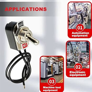 Toggle Switch DGZZI 5PCS Heavy Duty 250V 15-20A SPST ON Off Rocker Switches, 2 Pin ON/Off Toggle