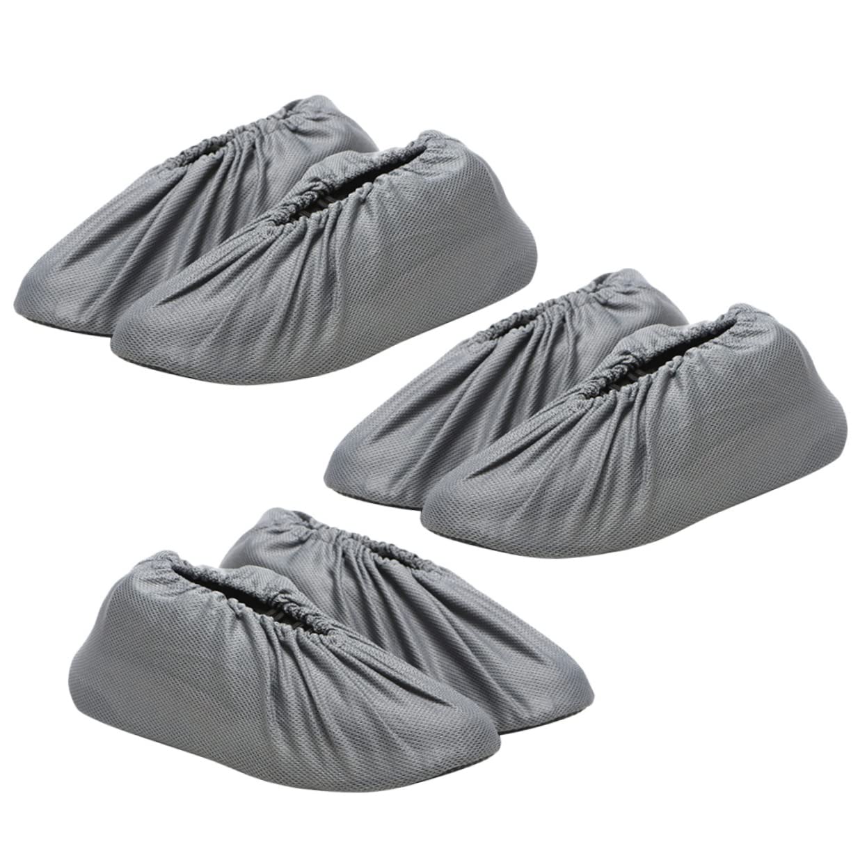 Unomor 3 Pairs Mesh Shoe Covers Reusable Non Slip Waterproof Breathable White Indoor Room