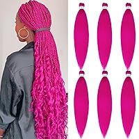 Vista 58 de Cabello trenzado preestirado degradado, negro, morado, azul, preestirado, 26 pulgadas, paquete de 3 extensiones de cabello de ganchillo