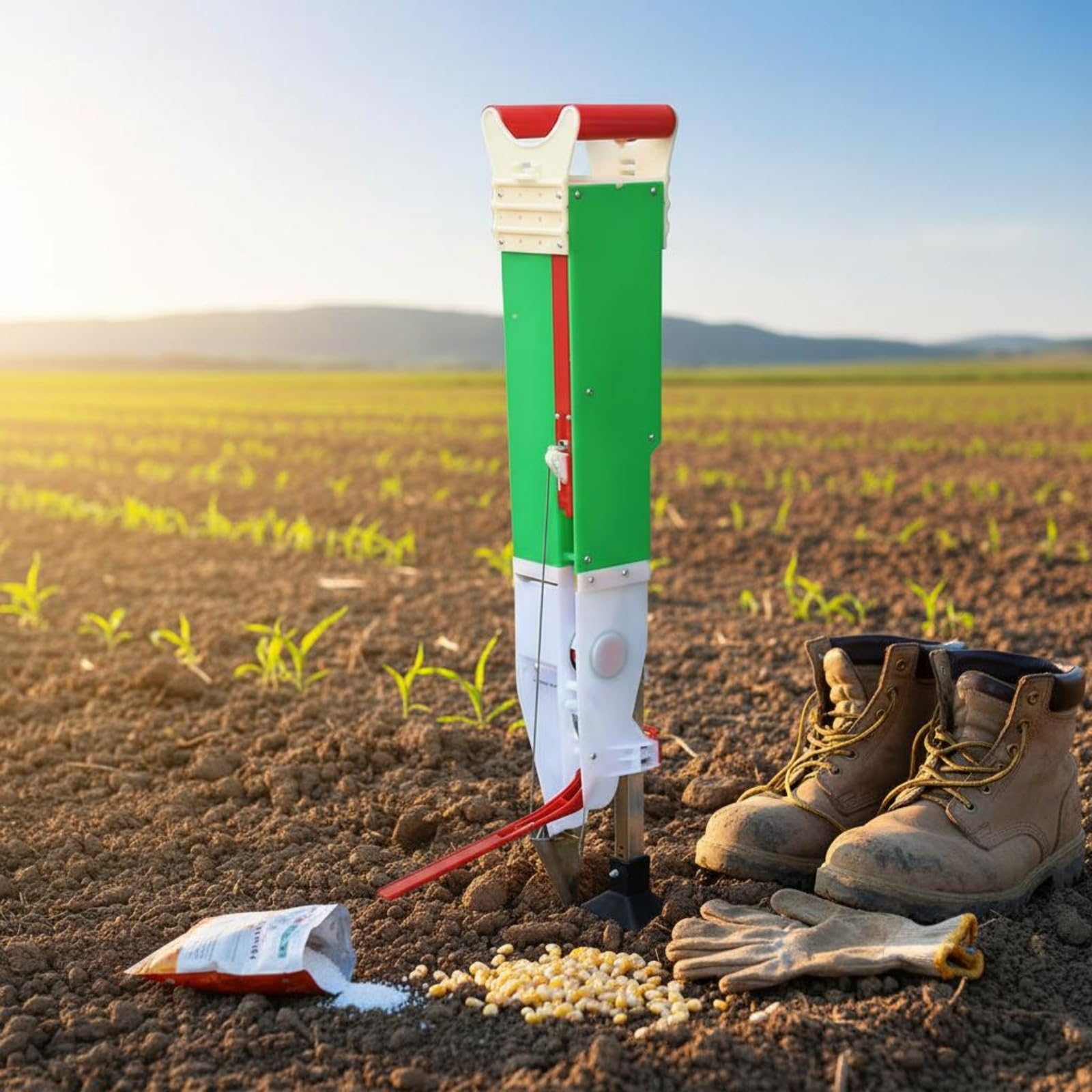 F Fityle Sembradora Manual Multifunción Sembrador Herramienta Agrícola con Alineación de Filas y Control de Semillas Apta para Maíz Soja y Verduras Adecuada, Style to 1