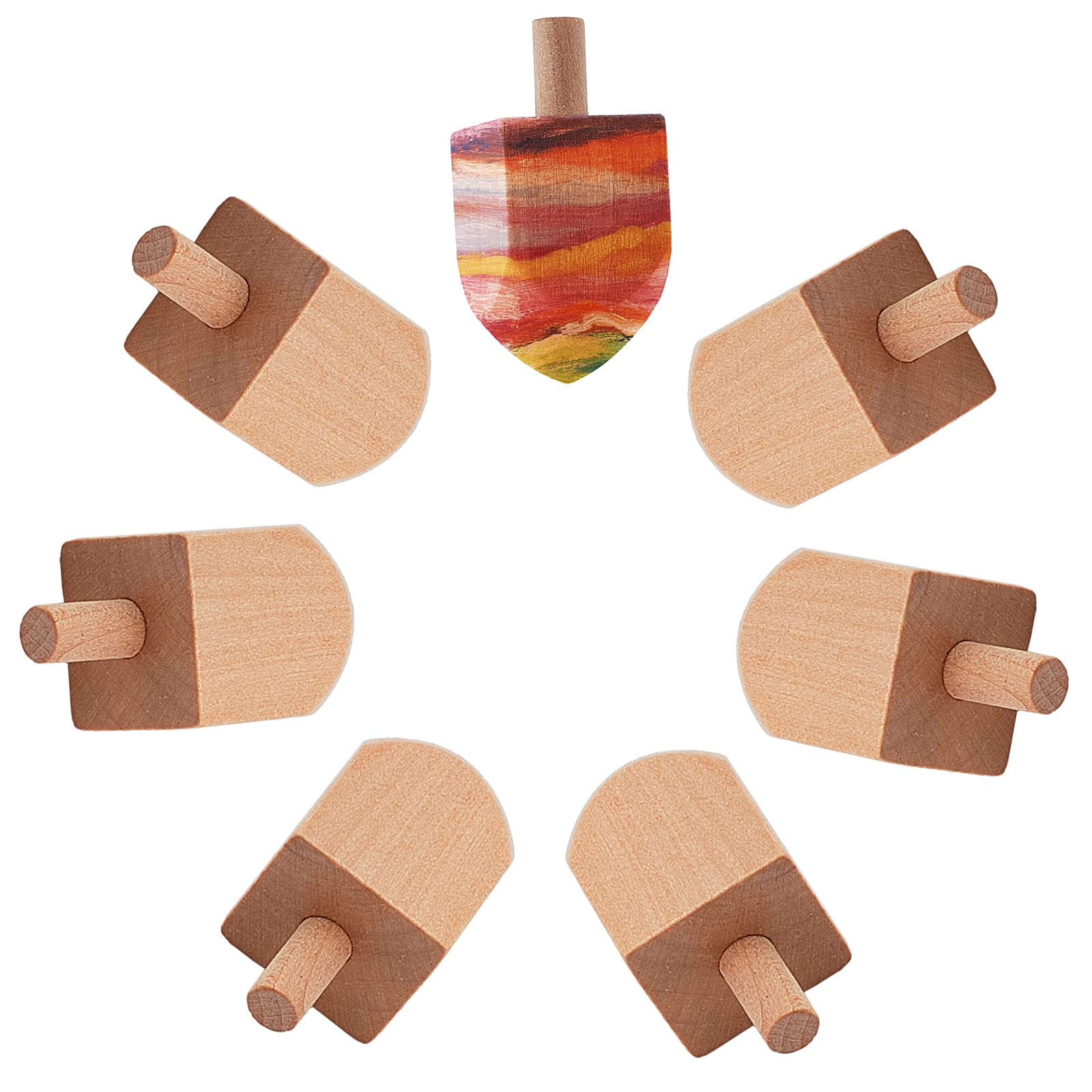 Wholesale GORGECRAFT 15PCS Unfinished Wooden Toys Blank Dreidel Wooden Ready To Decorate Perfect For Hanukkah Party S