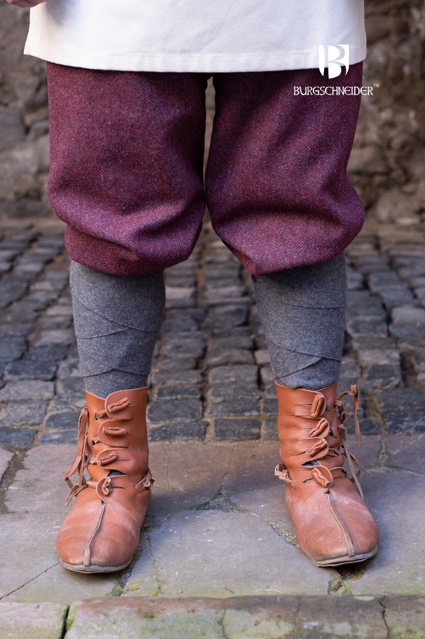 Burgschneider Viking Rus Pants Ivar Wool Blend Herringbone - Historical Trousers for Men LARP & Medieval Reenactment