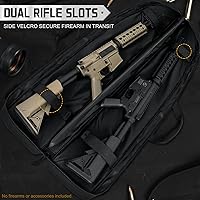 Vista 2 de DULCE DOM - Funda doble para rifle de 38 42 44 pulgadas, funda táctica suave para campo de tiro, divisor móvil para 1 o 2 engranajes, múltiples