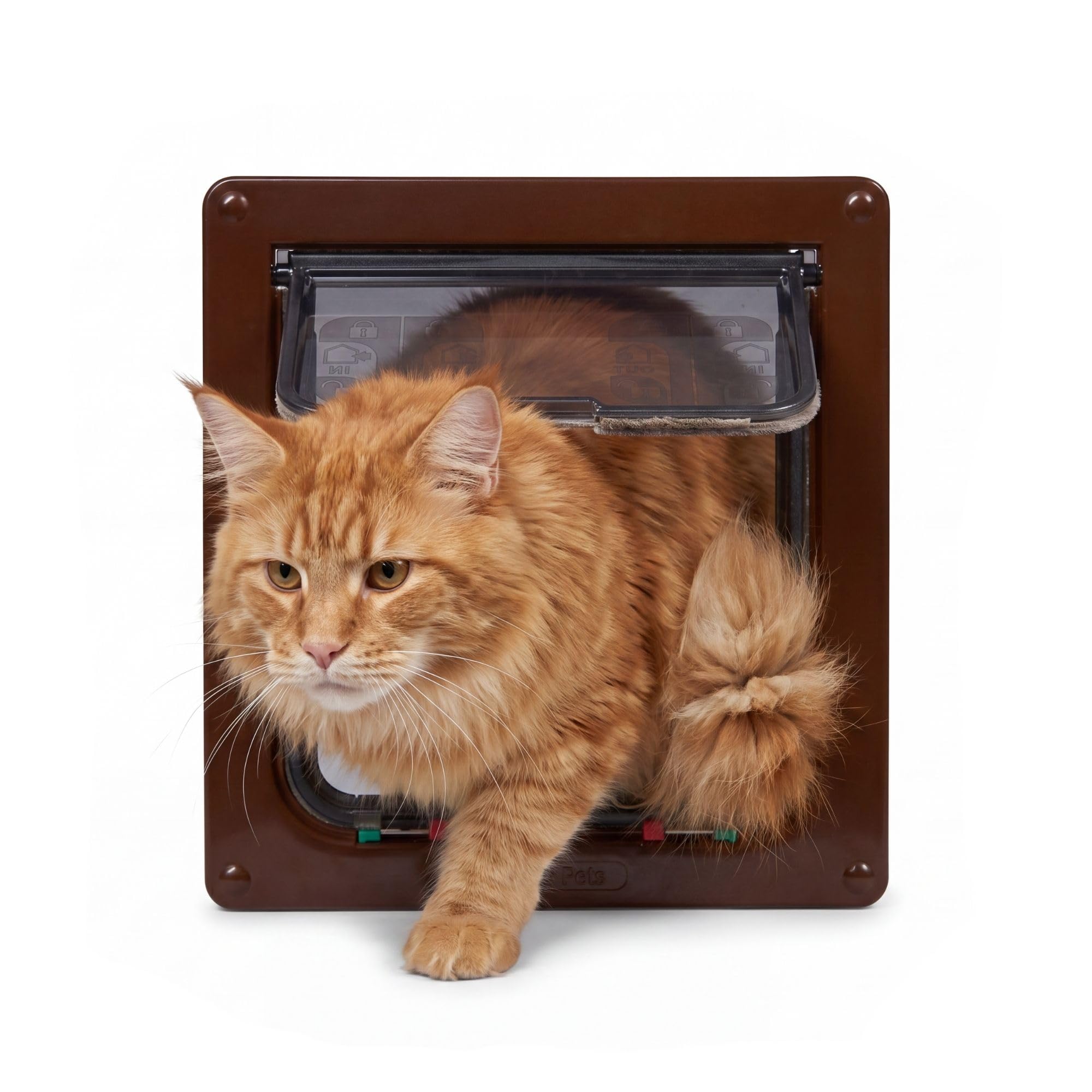 Cat Mate Large Cat & Small Dog Flap, Secure 4-Way-Locking Mechanism, Brown