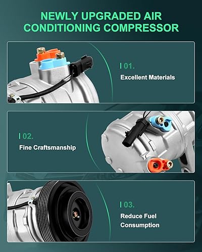 Miniatura 4 de SCITOO Compresor de CA con embrague 2006-2008 apto para Dodge Nitro para Jeep Liberty 3.7L