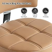 Vista 6 de Taburete con bloqueo con respaldo y reposapiés, taburete ergonómico rodante hidráulico ajustable para médico, esteticista, artista, hogar