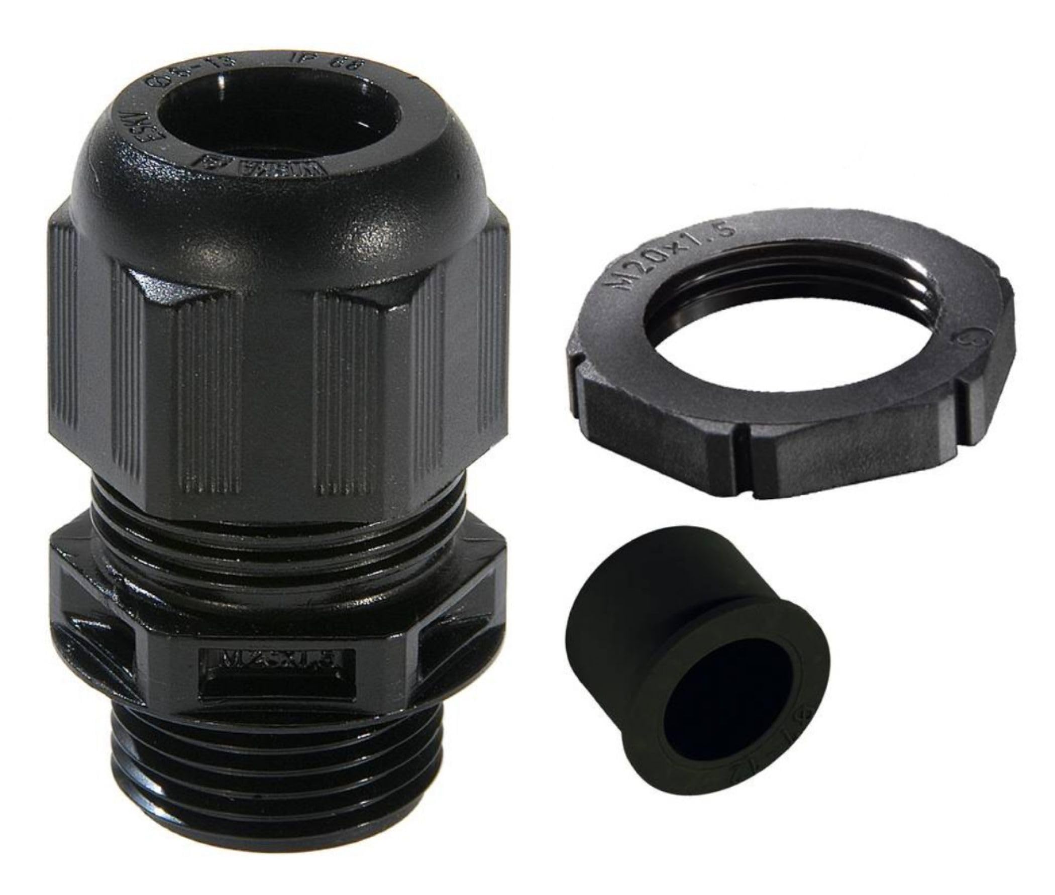 Pack Of 10 x Cable Gland Black M20 Sprint + RDE Clamping Range 4-14mm Wiska