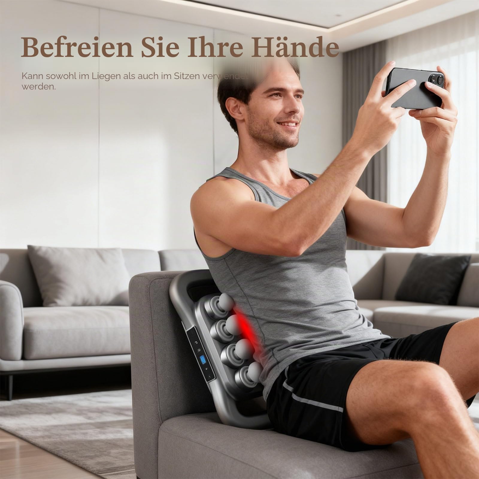 8/16 Köpfe Massagepistole Tiefengewebe, 3 Modi 30 Geschwindigkeiten Muskelmassagepistole, Typ-C Aufladen Elektrische Handmassagegeräte, für Home Office Workout Ganzkörper-Muskelmassage (grau-8 Köpfe)