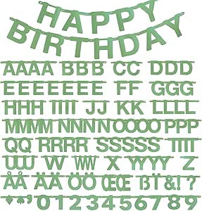 Amazon.com: PAPER JAZZ Personalised Sage Green Letter Banner for ...