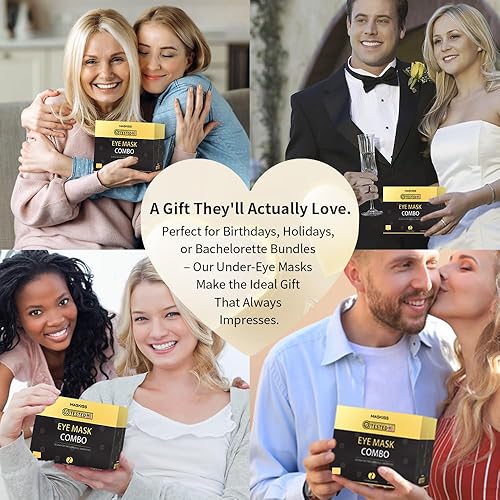 Miniatura 8 de Parches para el contorno de ojos, 25 pares, oro 24K, cafeína, ácido hialurónico y aloe vera, para ojeras y bolsas, set de regalo, para despedidas de