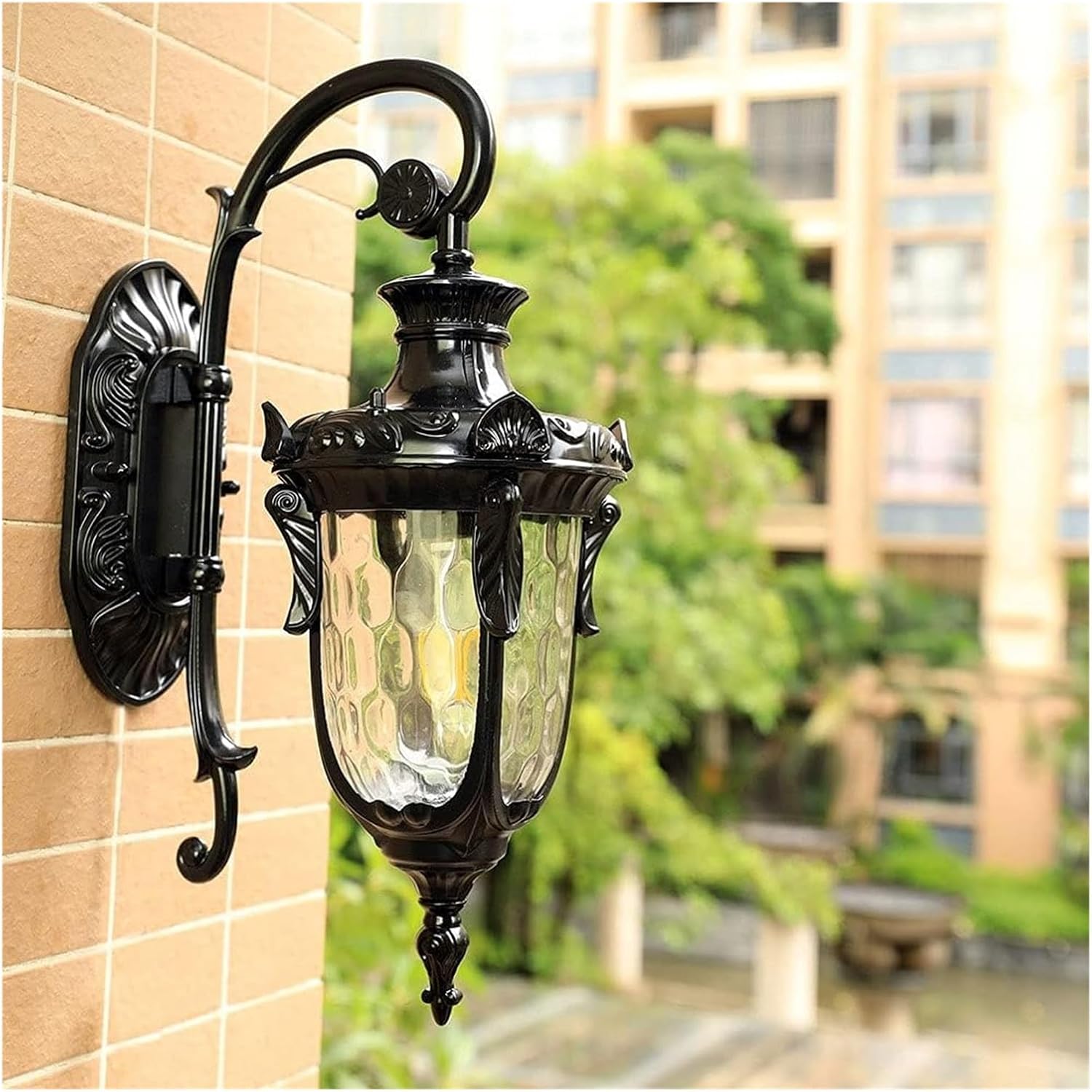 Wall Lamp Retro Victoria Antique Outside LED Wall Light Lantern Outdoor Vintage Exterior Waterproof Wall Lights E27 Moisture Proof Aisle Corridor Porch Villa Patio Lighting (Color : Bronze, Size : 3