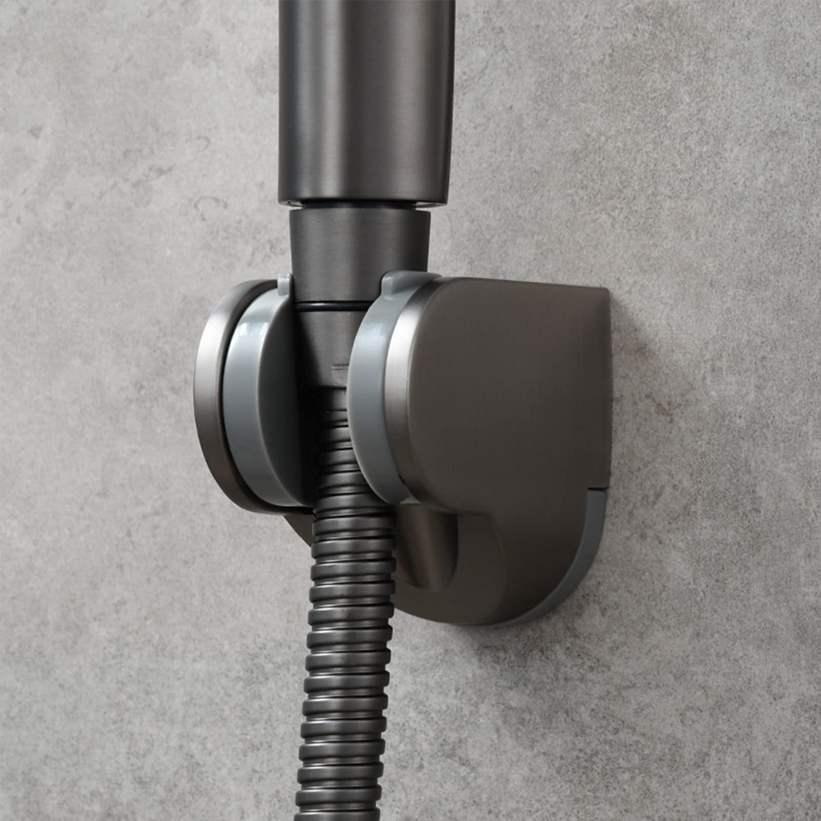 Soporte para Cabezal De Ducha, Soporte para Cabezal De Ducha De Mano ABS, Soporte para Varilla De Ducha Montado En La Pared, Instalación Perforada,Negro