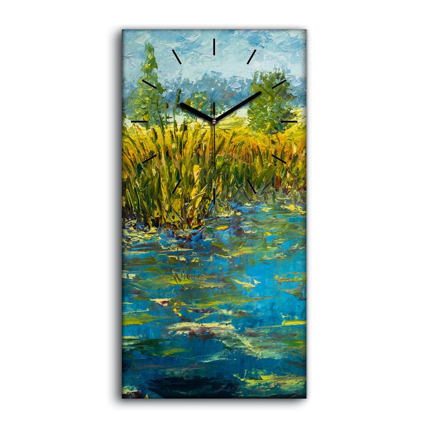 Horloge sur toile salon décoration moderne image art mural peinture abstraite 30x60