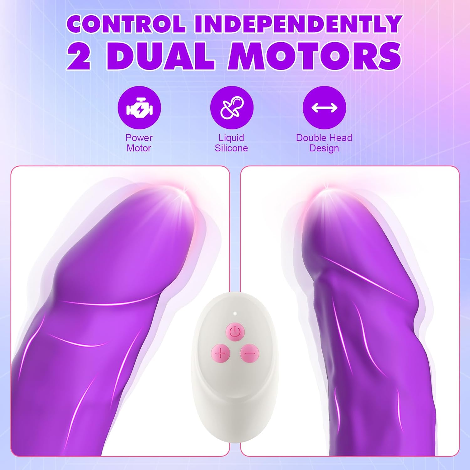 ROSYROSY Vibrating Double Ended Dildo for Lesbian Sex Toys - 15.7 Inches Relistic Strapless G Spot Dildos Wireless Silicone Fake Penis with 10 Vibration for Couple Anal Play Adult Toys & Games