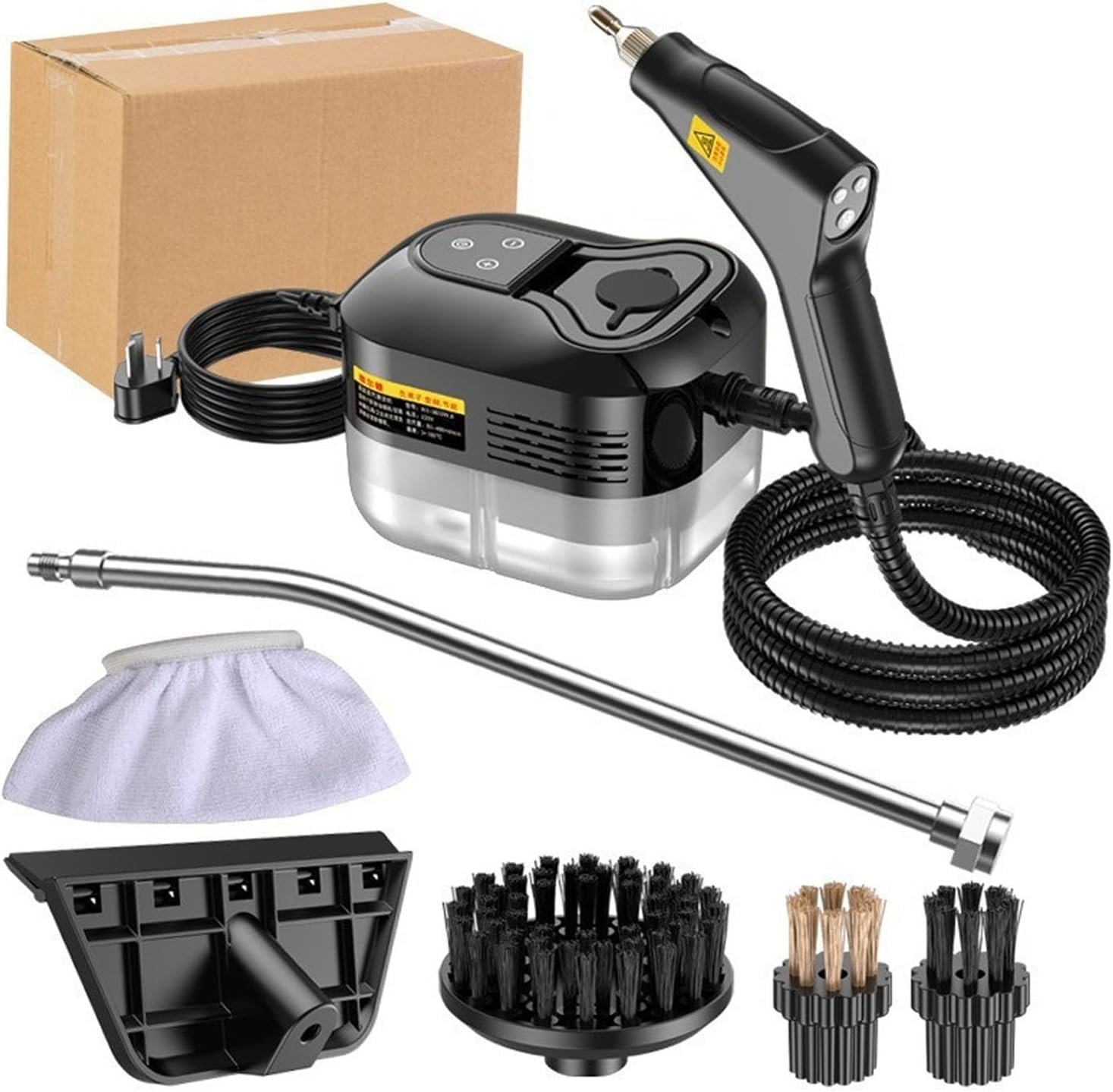 2500w Steam Cleaner for Car Engine, Aless 2500w Handheld High-Temperature Pressurized Steam Cleaner, Portable Home Appliance Cleaner, For Car Engines, Air Conditioners, And Range Hoods (Black)