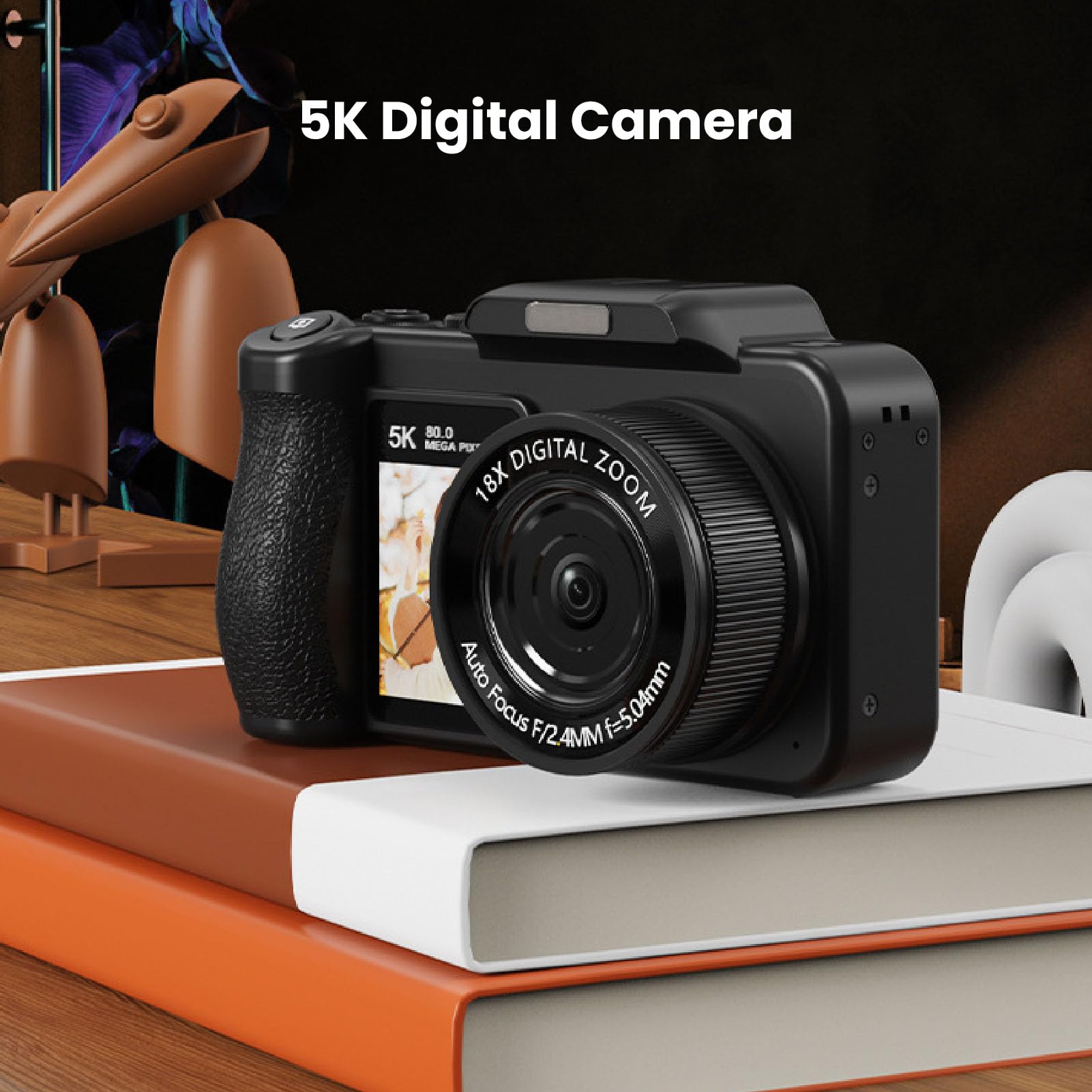 KIMISS Fotocamera Digitale 5K 80MP per Vlogging