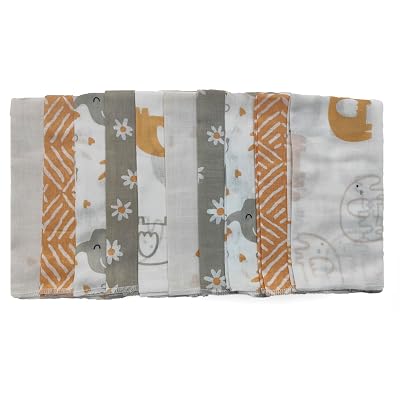 Trance Home Linen Super Soft 100% Cotton Thin Malmal Face Towels | Reusable Hygiene Wash Cloth | Napkin for New Babies |