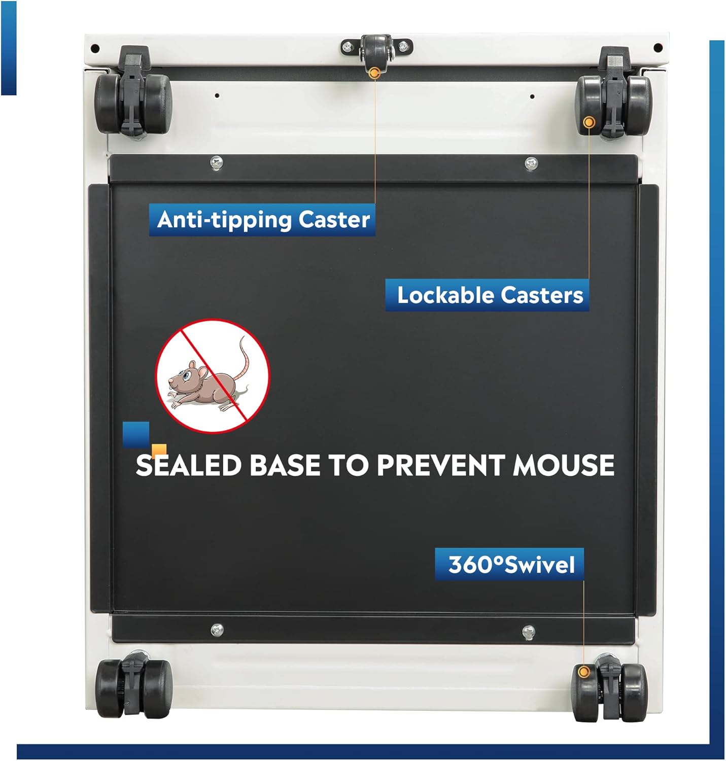 DEVAISE 3 Drawer Mobile File Cabinet Under Desk Office, Fully Assembled Except Casters, Letter/Legal Size, White : Industrial & Scientific