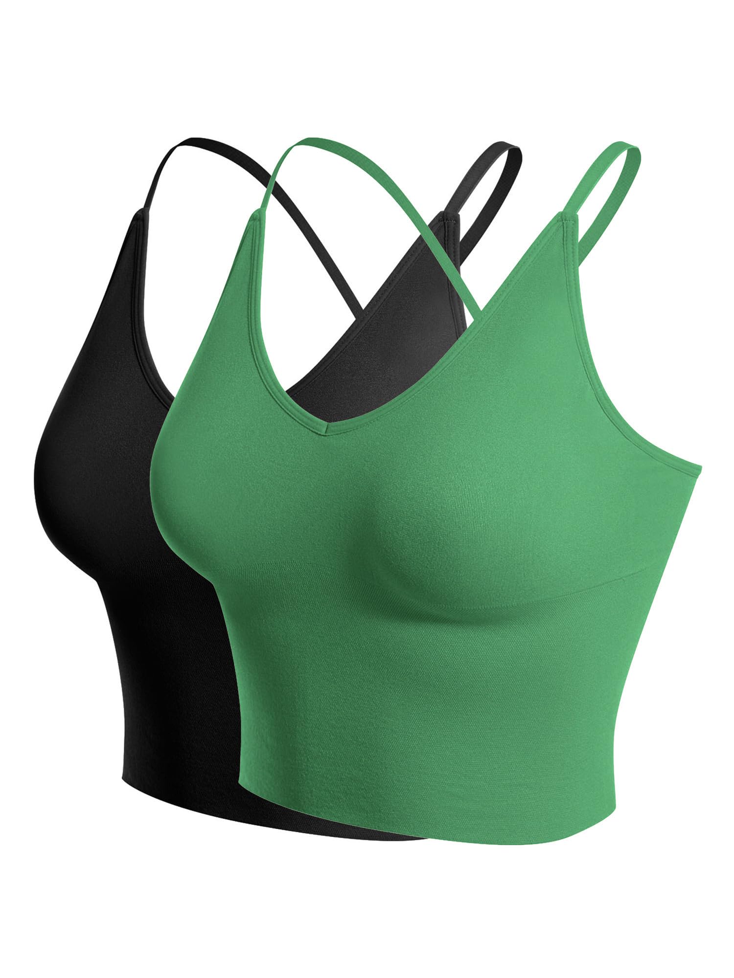 Design by Olivia Women's Padded Sports Bra Longline Workout Crop Top