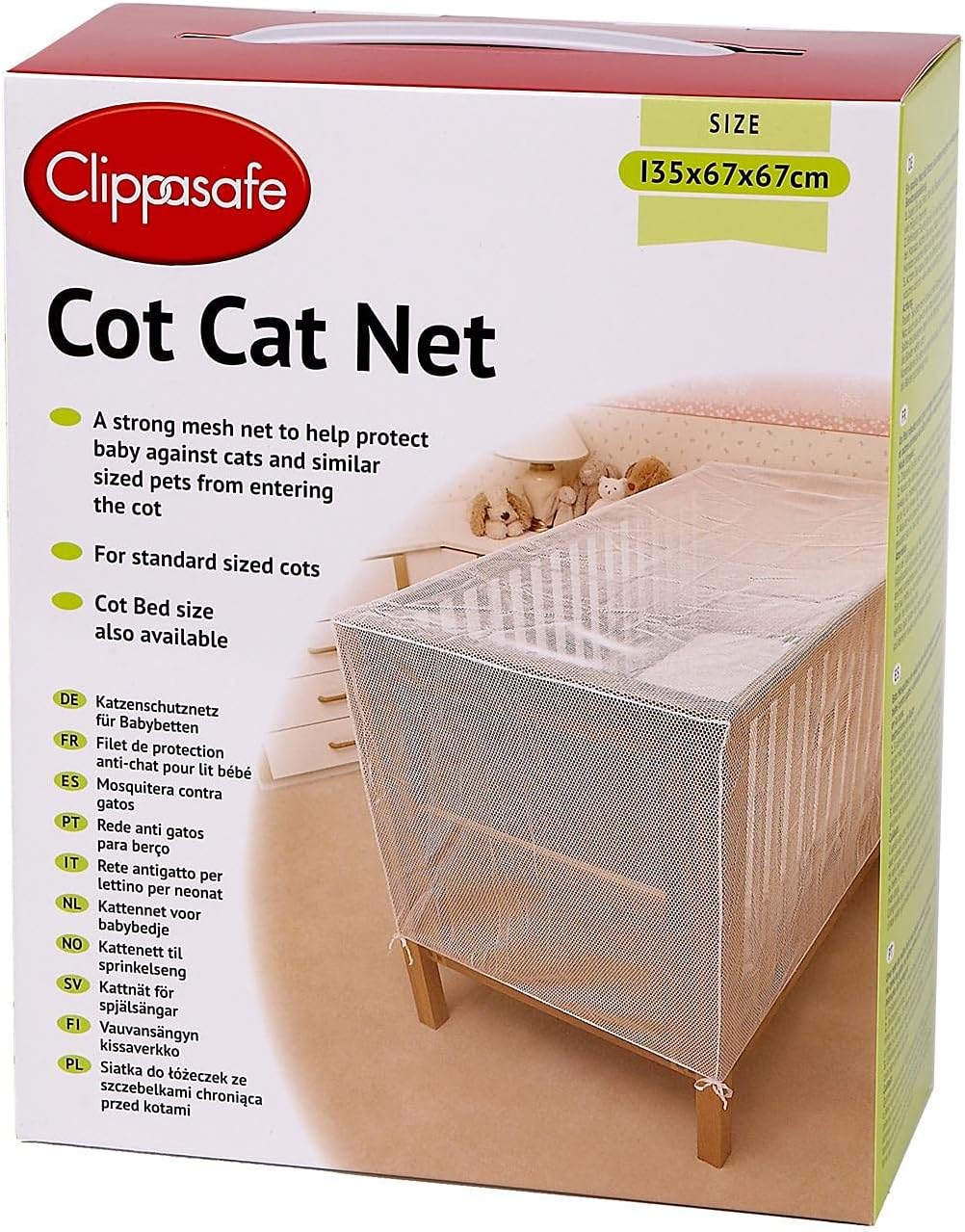 Clippasafe Cot Cat Net - 135 X 67 X 67cm