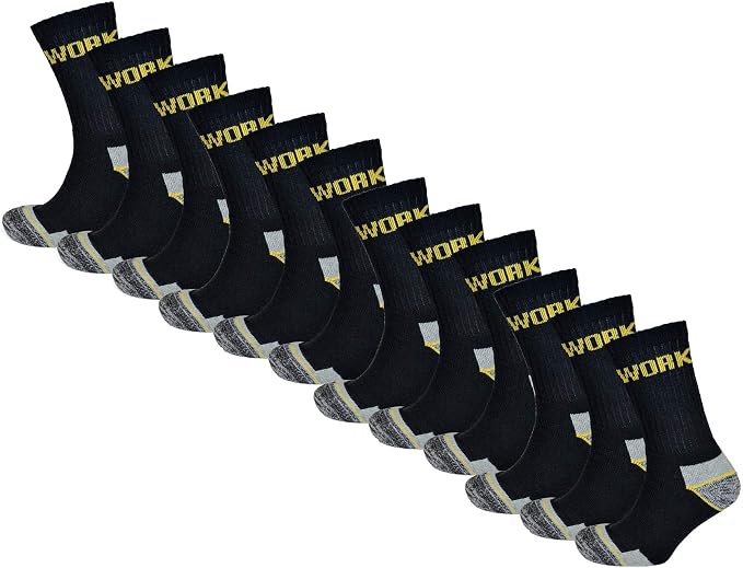 Work Socks 12 Pairs Of Men's Heavy Duty 