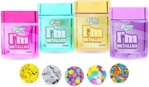 Cra-Z-Art Im Slimy 4pk Jar Giftset - Metallic Pre-Made Slime
