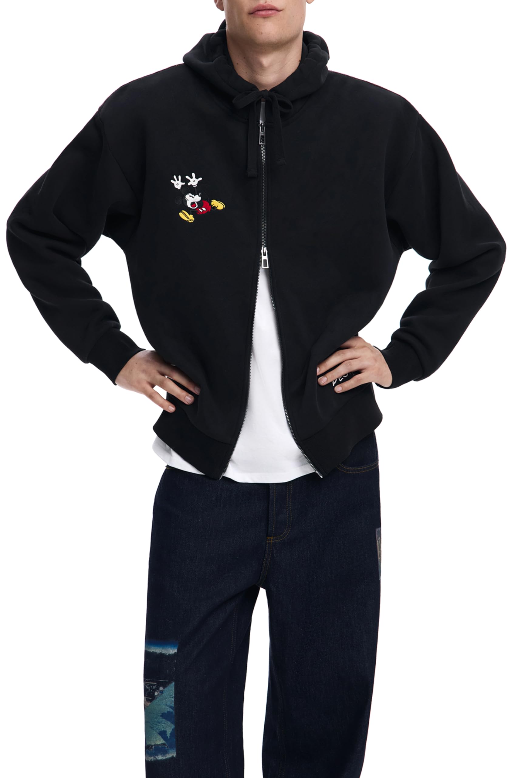 Desigual Herren Schwarz Sweat_mixed_disney, 2000 M, M