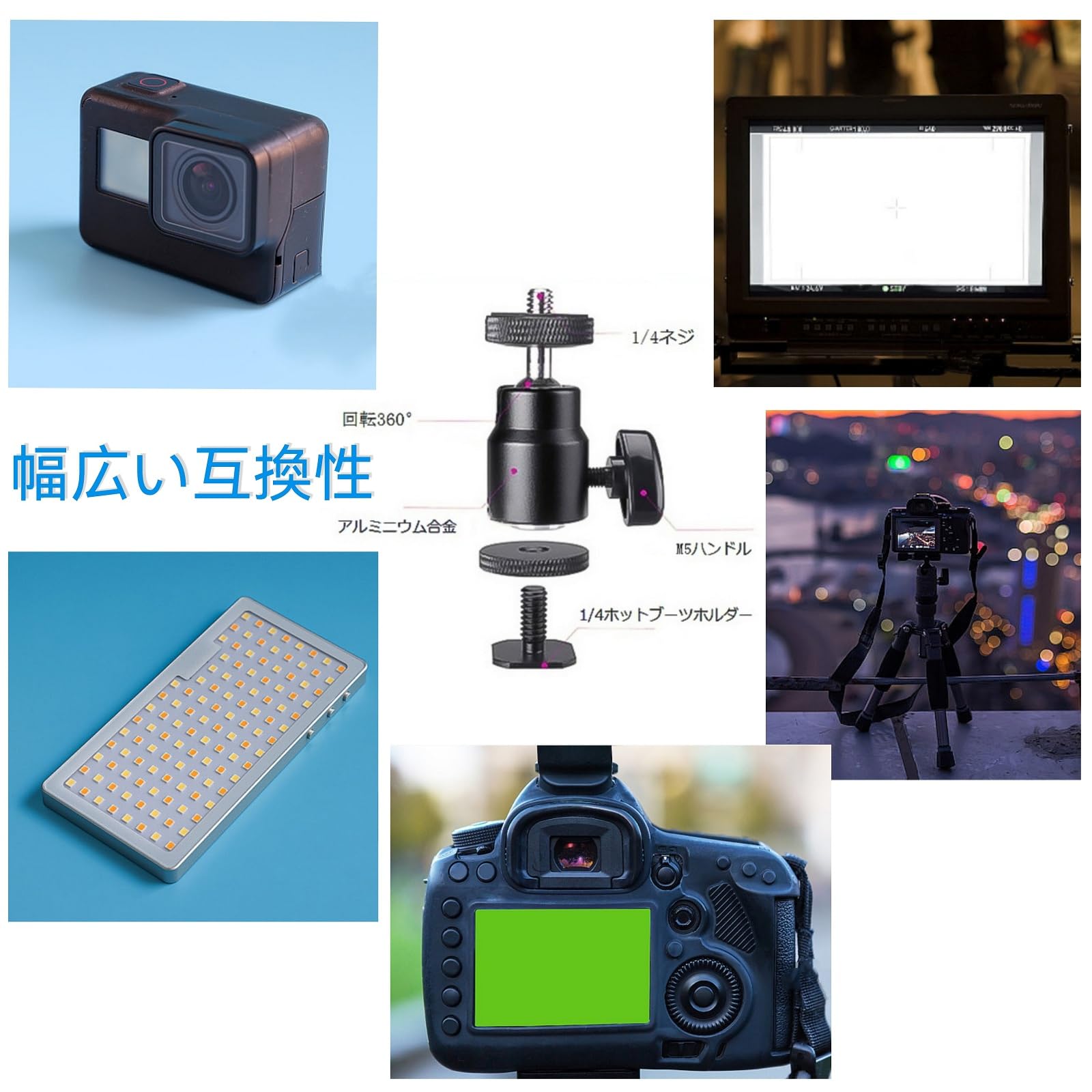 Amazon | SURIEEN ミニボール雲台 4個入り 自由雲台 小型 360°回転 1/4