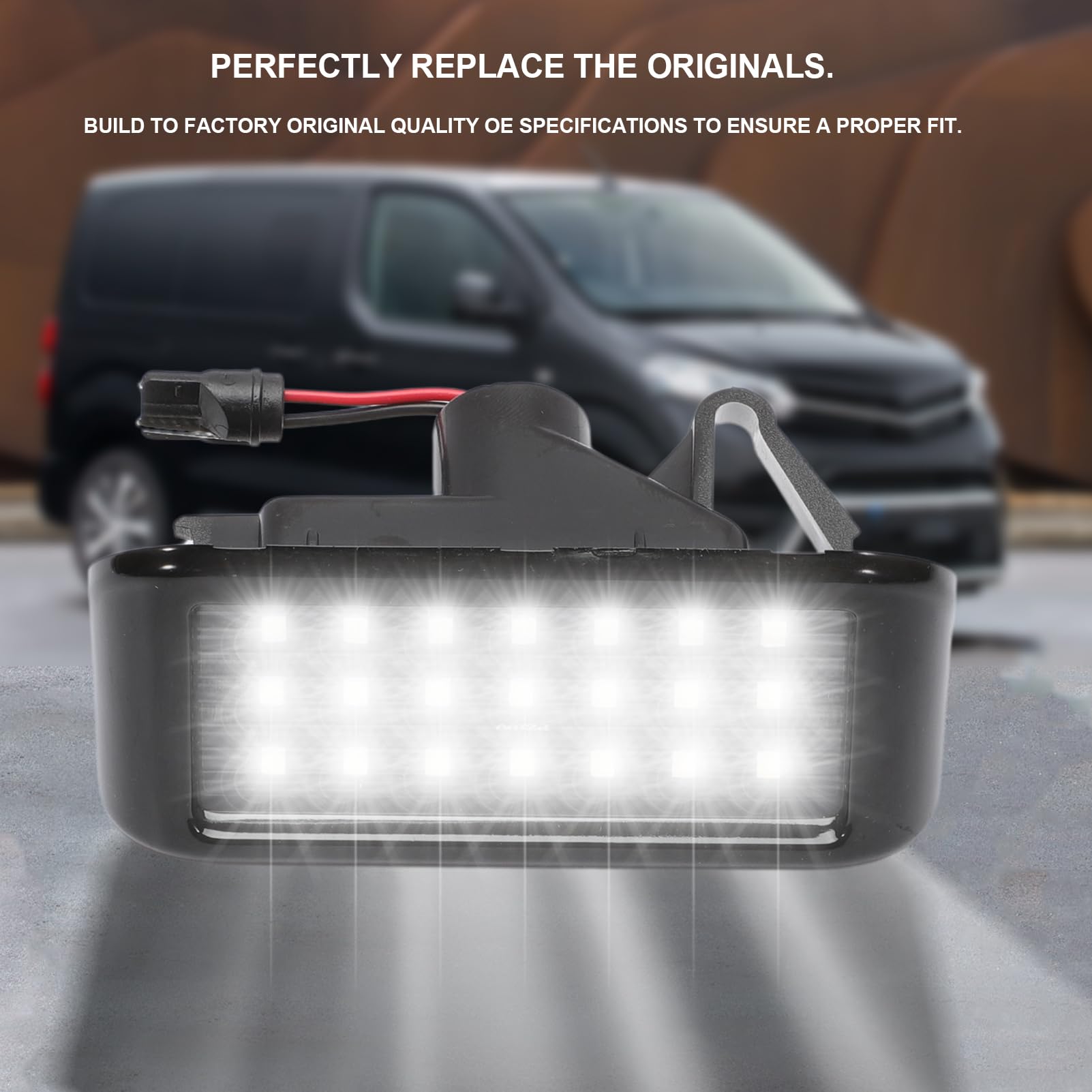 luz LED para matrícula para Expert Partner Berlingo Dispatc Vivaro Monospace Proace LED iluminación placa de matrícula