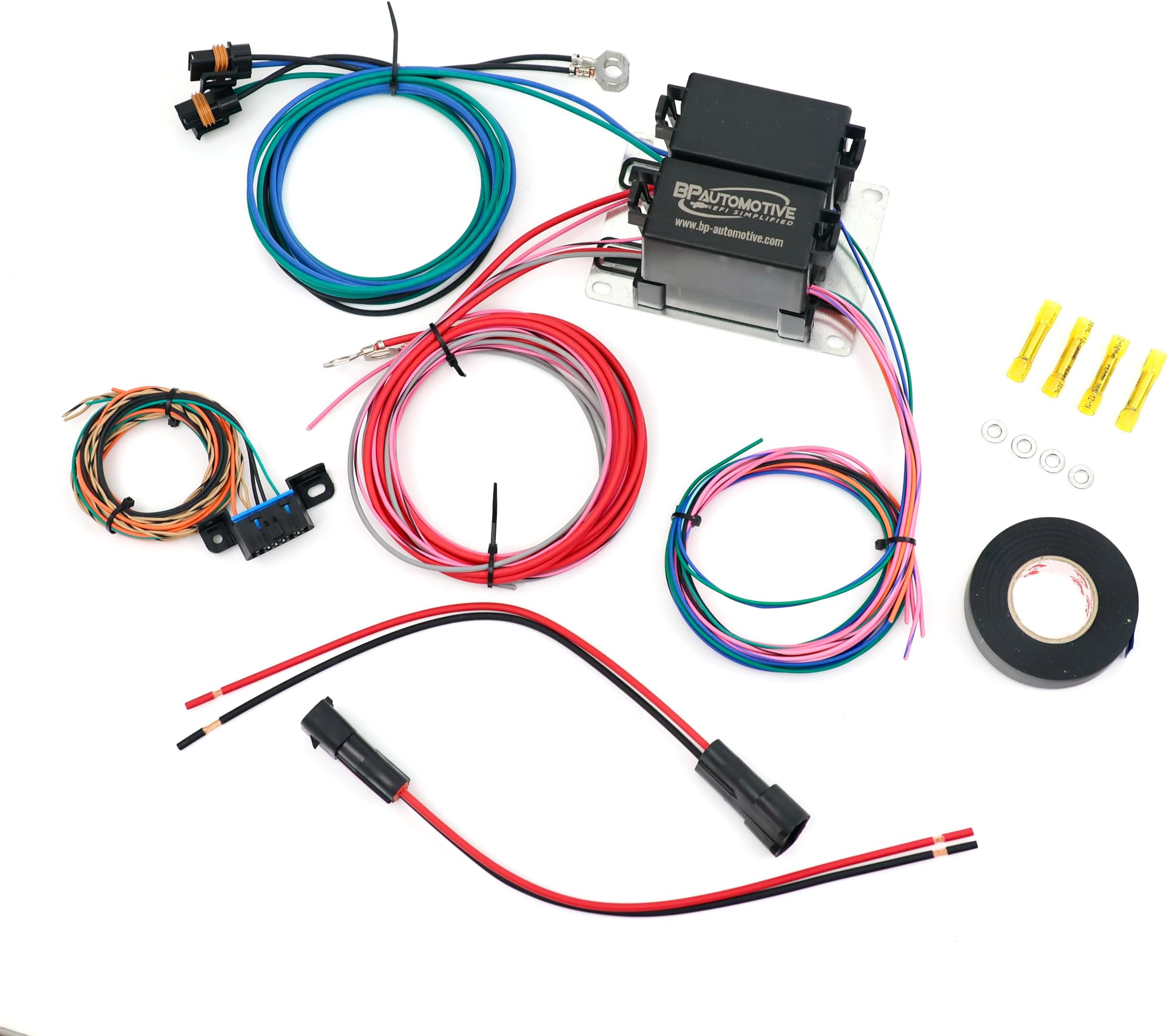 Michigan Motorsports BP Automotive LS Swap Wire Harness Fuse Block with Fans Stand Alone Wiring Harness OBD2 Port