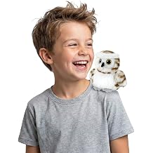 Magnetic Shoulder Plush Owl Toy Wearable Mini Plush Stuffed Animal Bird Palm Size Plush Magic School Wizard Boy Costume Prop Snowy Messenger Halloween Accessory Cute Pocket Pet Kids