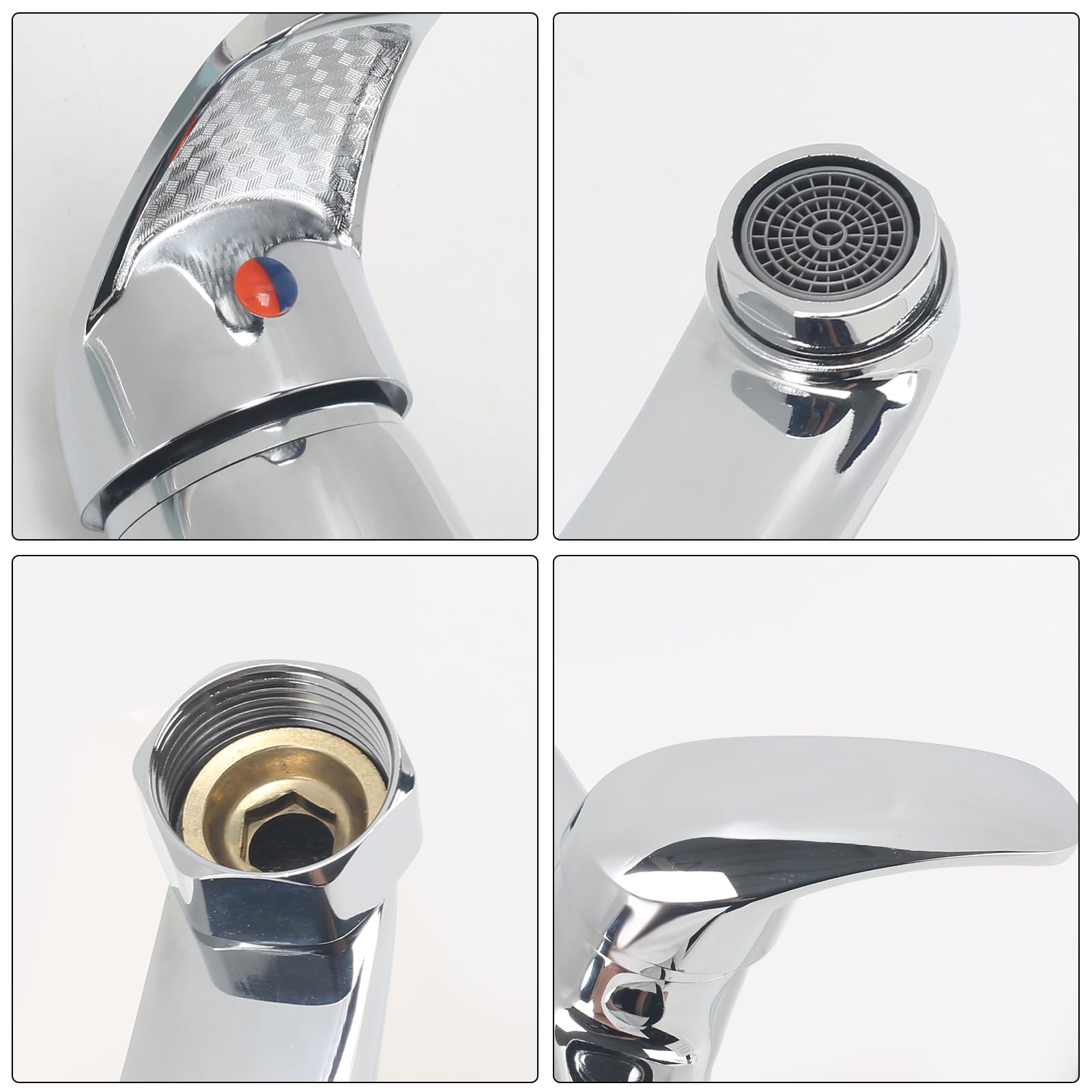Grifo Cocina Pared Grifos Cocina Fregadero 25CM con Aireador con Cartucho Cerámico Monomando Agua Fría y Caliente Boquilla de Dispensación Orientable a 360° Cromo Plata