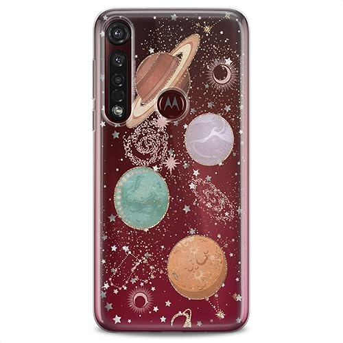 Miniatura 4 de Funda de TPU compatible con Motorola G9 G8 Plus G7 E20 P40 Z4 Edge 20 G22 Stylus Space Planets Slim Fit Jupiter Soft Galaxy Print Cutie Design Clear