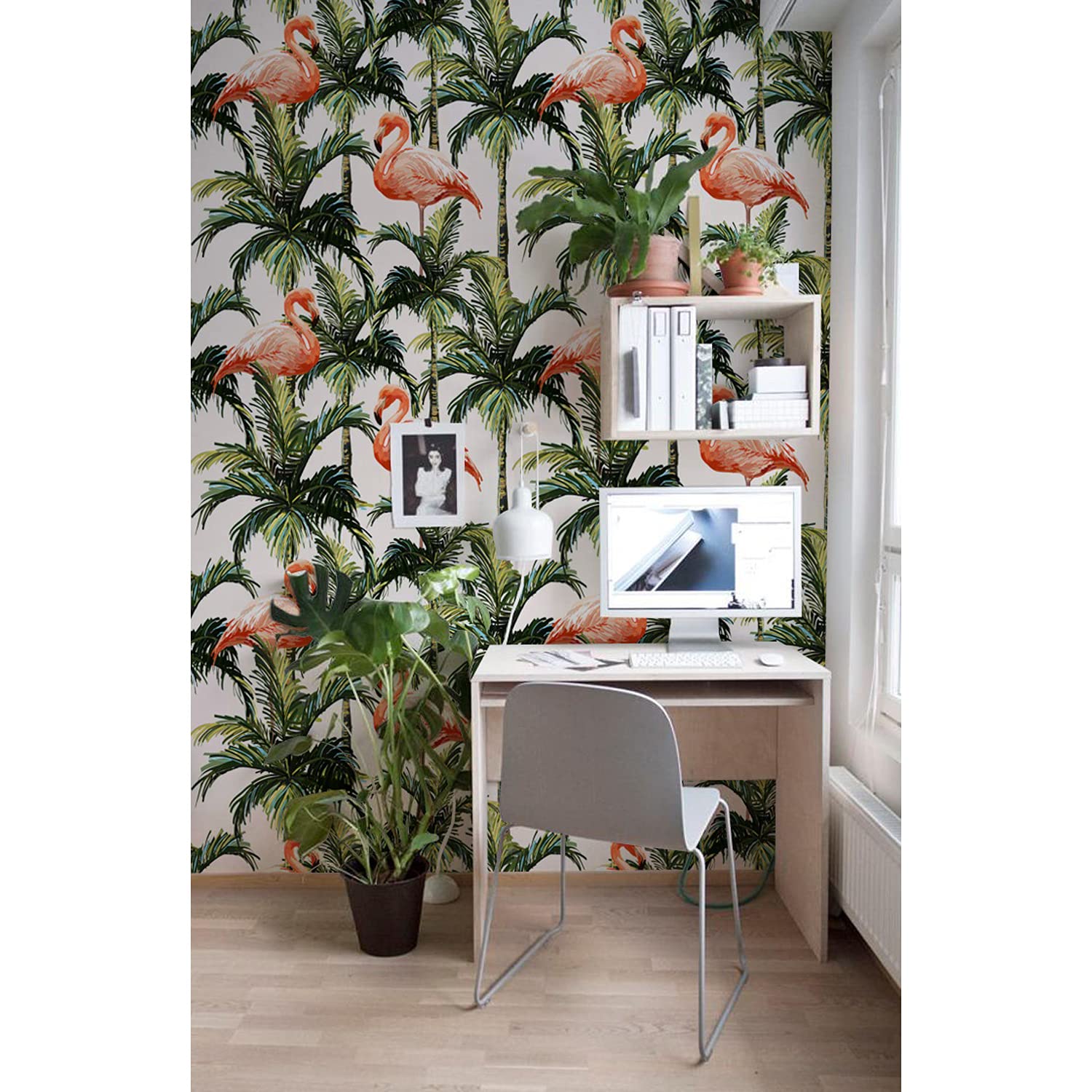 Papier Peint Flamanto Tropical pour Rénover un Meuble ou un Mur Abîmé