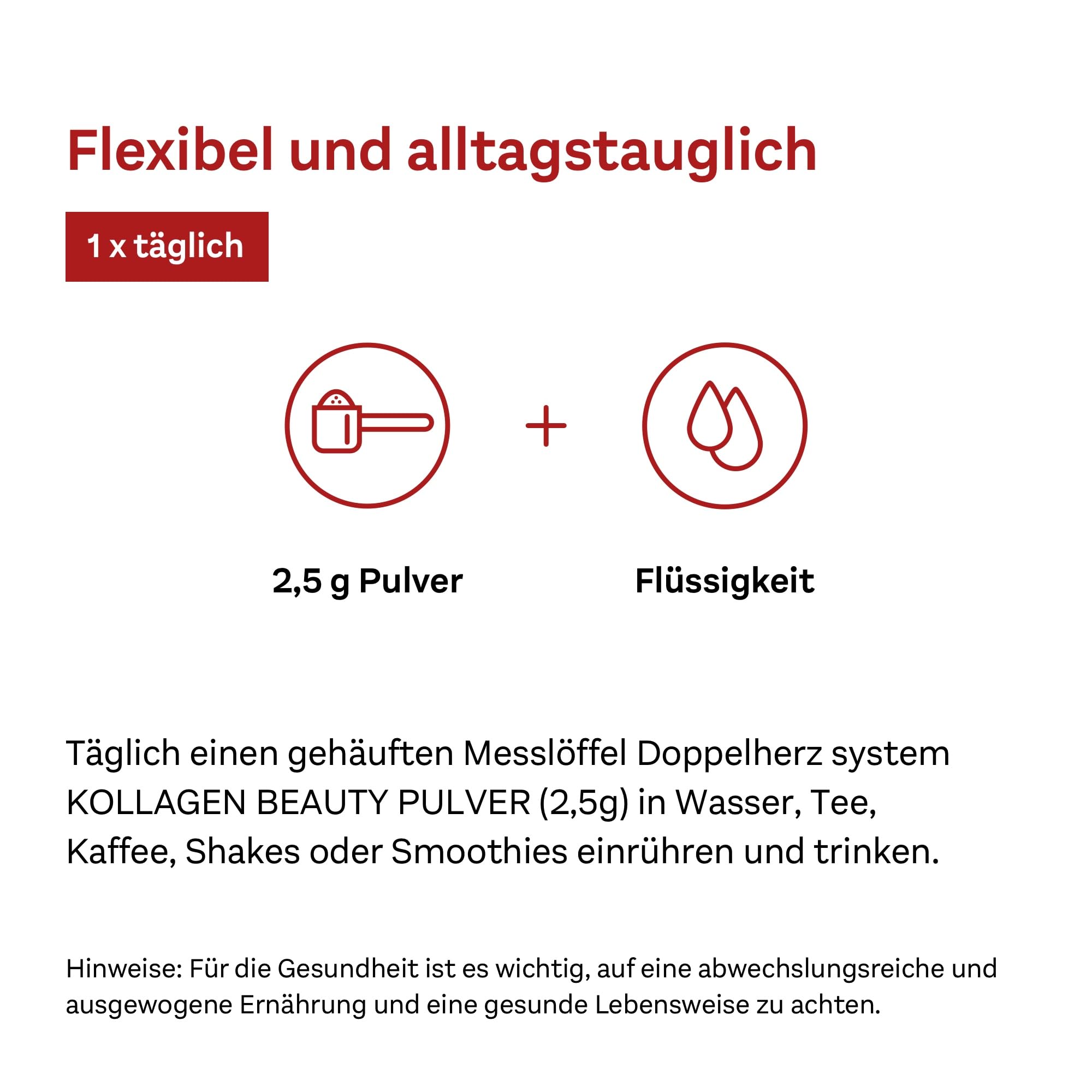 Doppelherz system KOLLAGEN BEAUTY PULVER - 60 Tage Reichweite | Kollagen-Peptide in reiner Pulverform - frei von Konservierungsstoffen und Aromen - 150 g