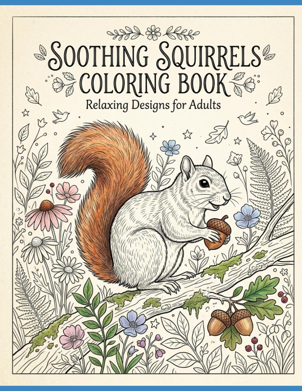 Soothing Squirrels: Adult coloring book