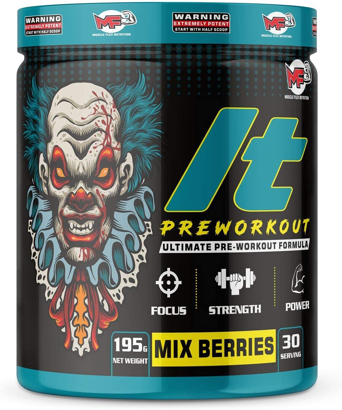 Hardcore Pre-Workout Gym Supplement with Beta-Alanine, Creatine, Professional Pre-Workout Formula for Explosive Muscle Pump, Boost Energy, Endurance, Performance/Body Building for Men & Women [30 Serv, Mix Berries]