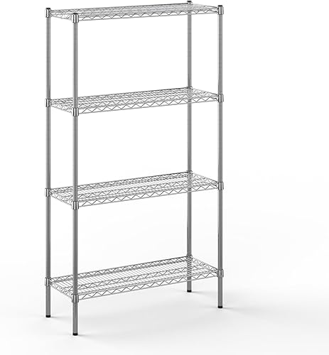 Miniatura 3 de Kit de estantería de alambre cromado de 4 niveles de 14 pulgadas de profundidad x 36 pulgadas de ancho x 64 pulgadas de alto Unidad de estante de