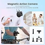 4K Mini Body Camera,Wearable Magnetic Thumb Action Camera | 40M Underwater Camera,6-Axis EIS Portable POV Cam, Helmet Cam for Cycling,Pet,Vlogging(Supports 256GB TF Card)