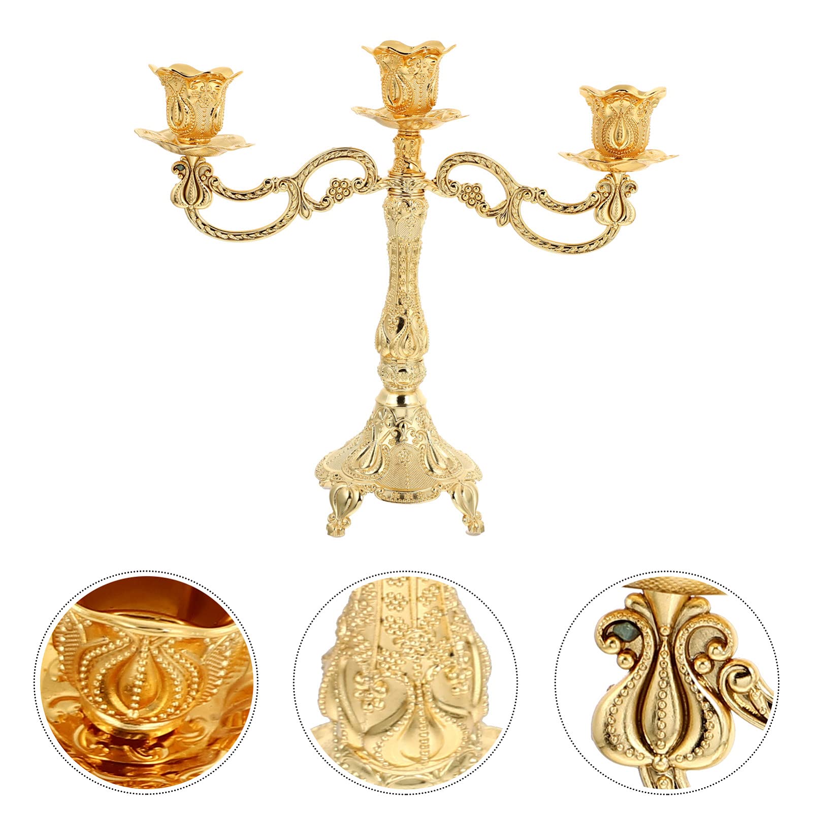 Candeliere, 1 pz candeliere 3 Bracci candelabro in Metallo portacandele Decorativo portacandele Decorativo mensola Tavolo Rustico Decorazione Matrimonio Candela pilastro Zinco