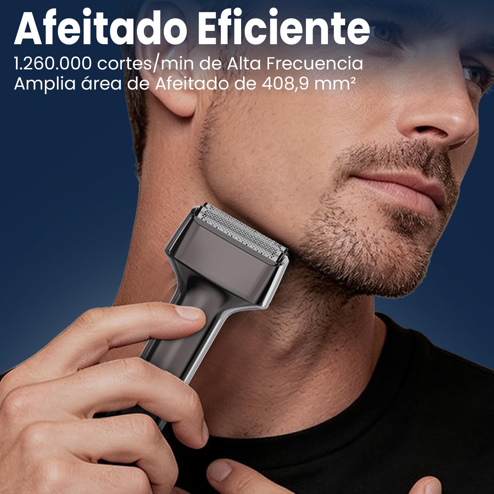 MAXGROOM Afeitadora Eléctrica Hombre de láminas, Máquina de Afeitar Hombre de 3 cabezales flotantes, shaver barba IPX7 cabezal desmontable, 70 mins de autonomía, 132 g ligero y portátil, USB-C y LED