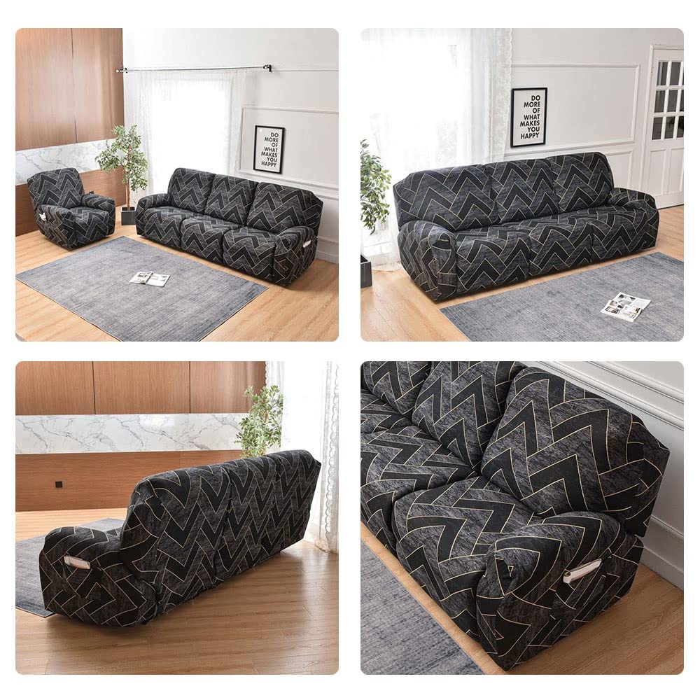 Housse Canapé Inclinable Relax 3/2/1 Places Housse De Fauteuil Inclinable En Velours Extensible 8/6/4 Pièces, Housse Canap Relax Avec Poche Latérale Antidérapant, Lavable ( Color : 21# , Size : 3 Seat