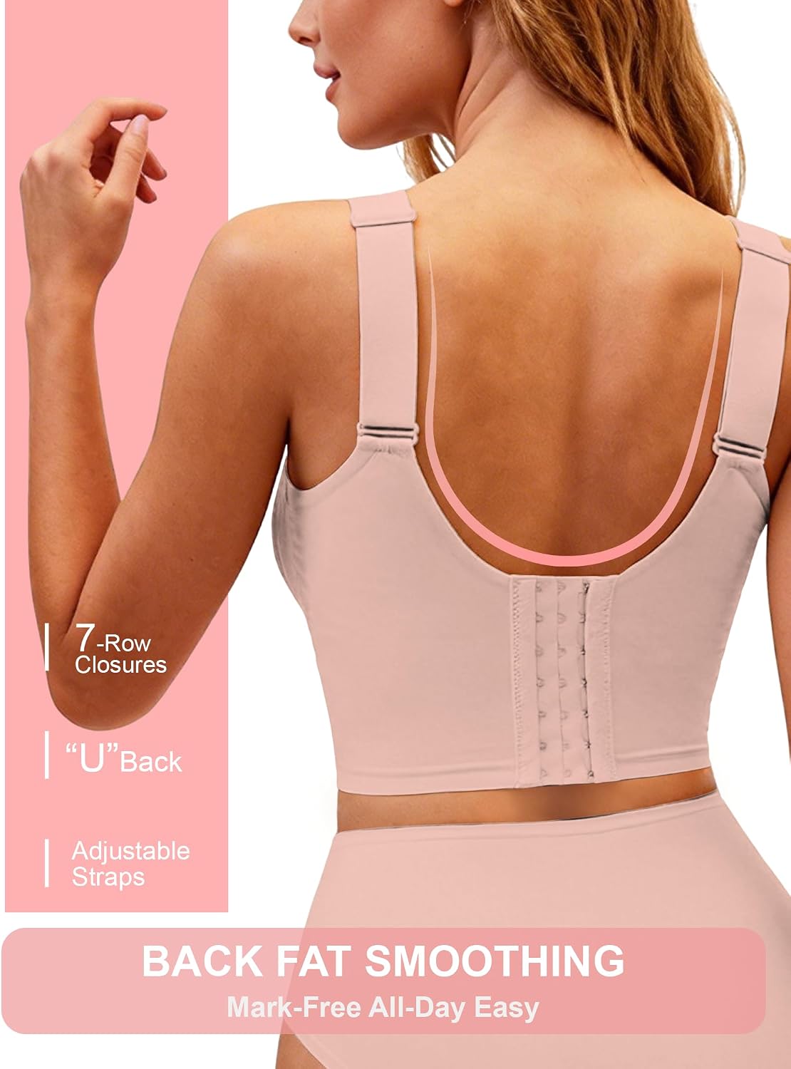 Soft Intention Wireless Jelly Bra Plus Size Back Fat Smoothing T-Shirt Bra Full Coverage Seamless Corsets Bra for Women