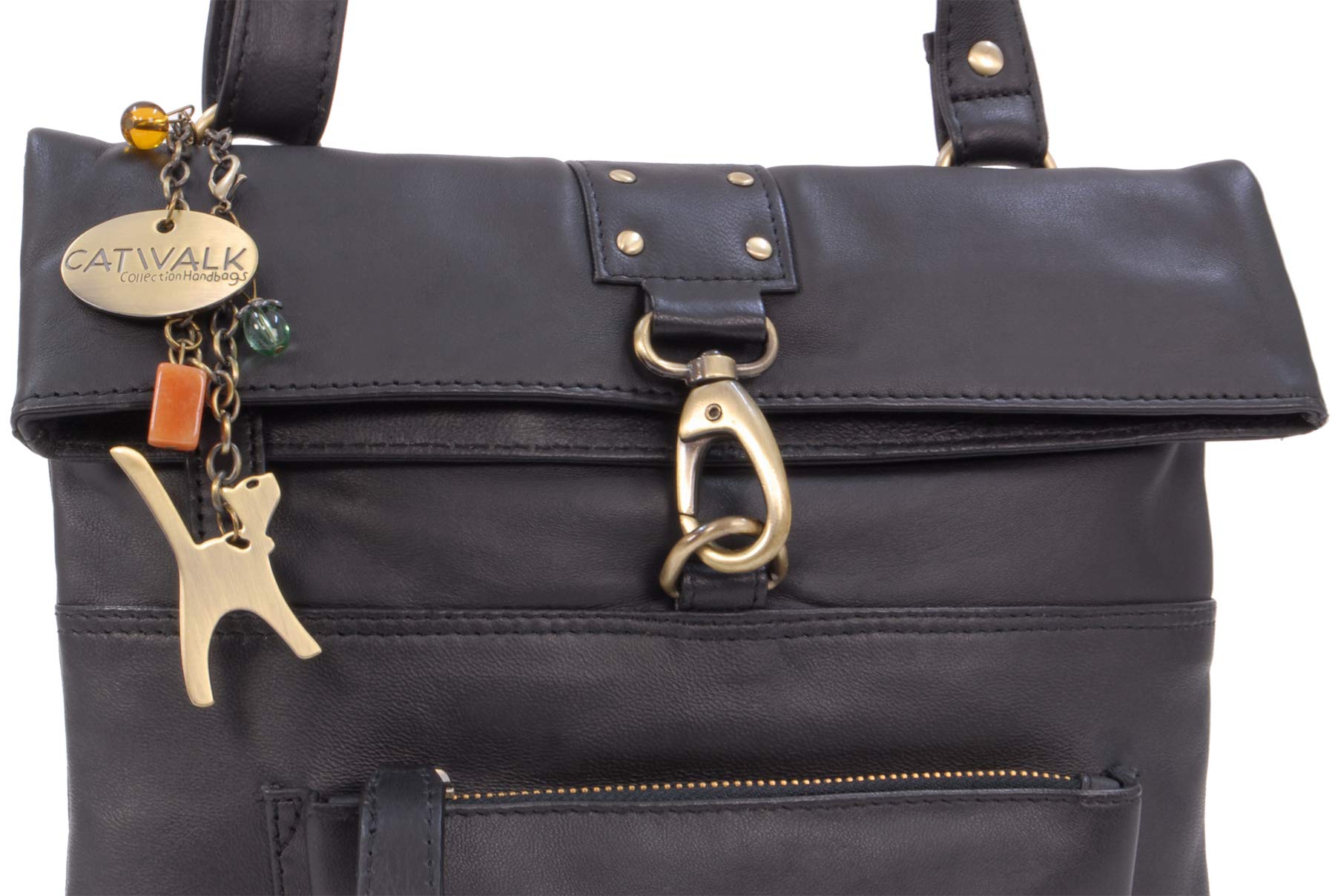 Catwalk Collection Handbags - Borsa a Tracolla Piccola in Pelle - Borsa Messenger Donna - Borsetta con Tracolla Regolabile - Dispatch