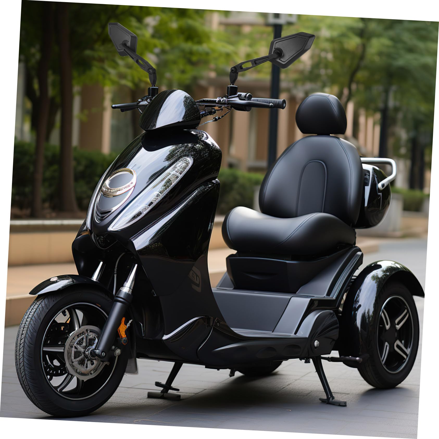 Rétroviseurs Polygonaux de Moto 1 Paire, PP Nylon, Guidon