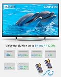 Duttek 8K 90 Degré HDMI Adaptateur, angle gauche et droit HDMI Adaptateur 48Gbps, UHD HDMI 2.1 Homme à femme Extender avec support 8K@60hz HDMI Port pour la vidéo 3D HDR, Interrupteur Nintendo 2Pack